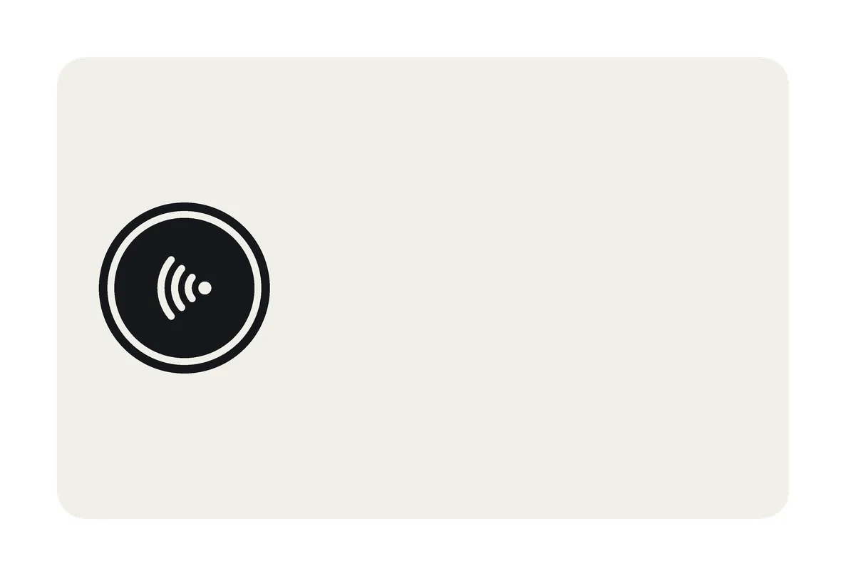 An alternate back for the Classic Light card (Tap: white, black window, white mark): off-white, with a black window holding an off-white ring of tap waves.