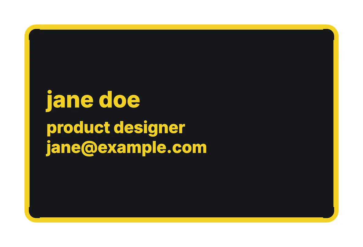 An alternate back for the Signal card (Plain, yellow on black): black, with plain yellow text.
