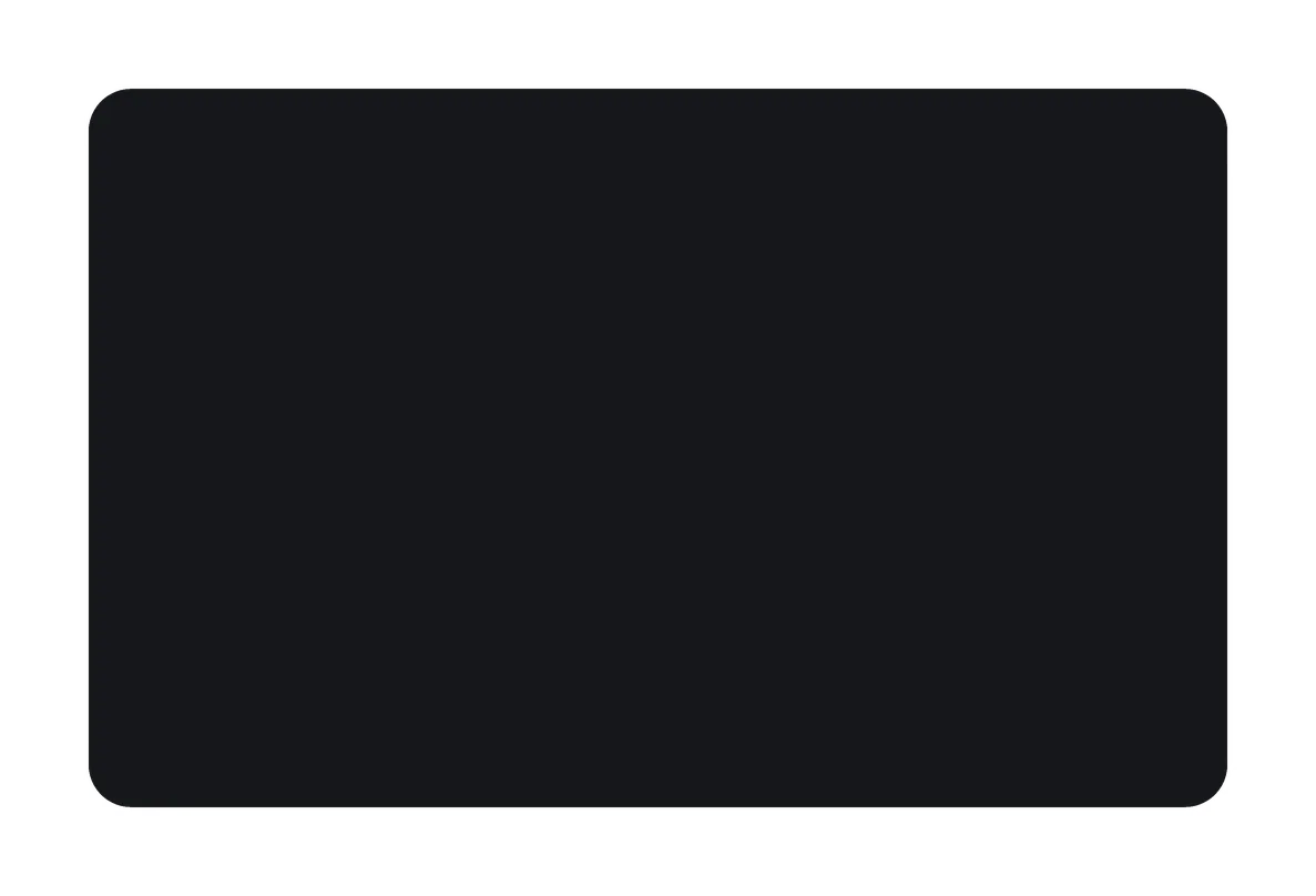 The Dark tap card card's front: plain black, with nothing printed: the card is only tapped. Jane Doe is a made-up example.