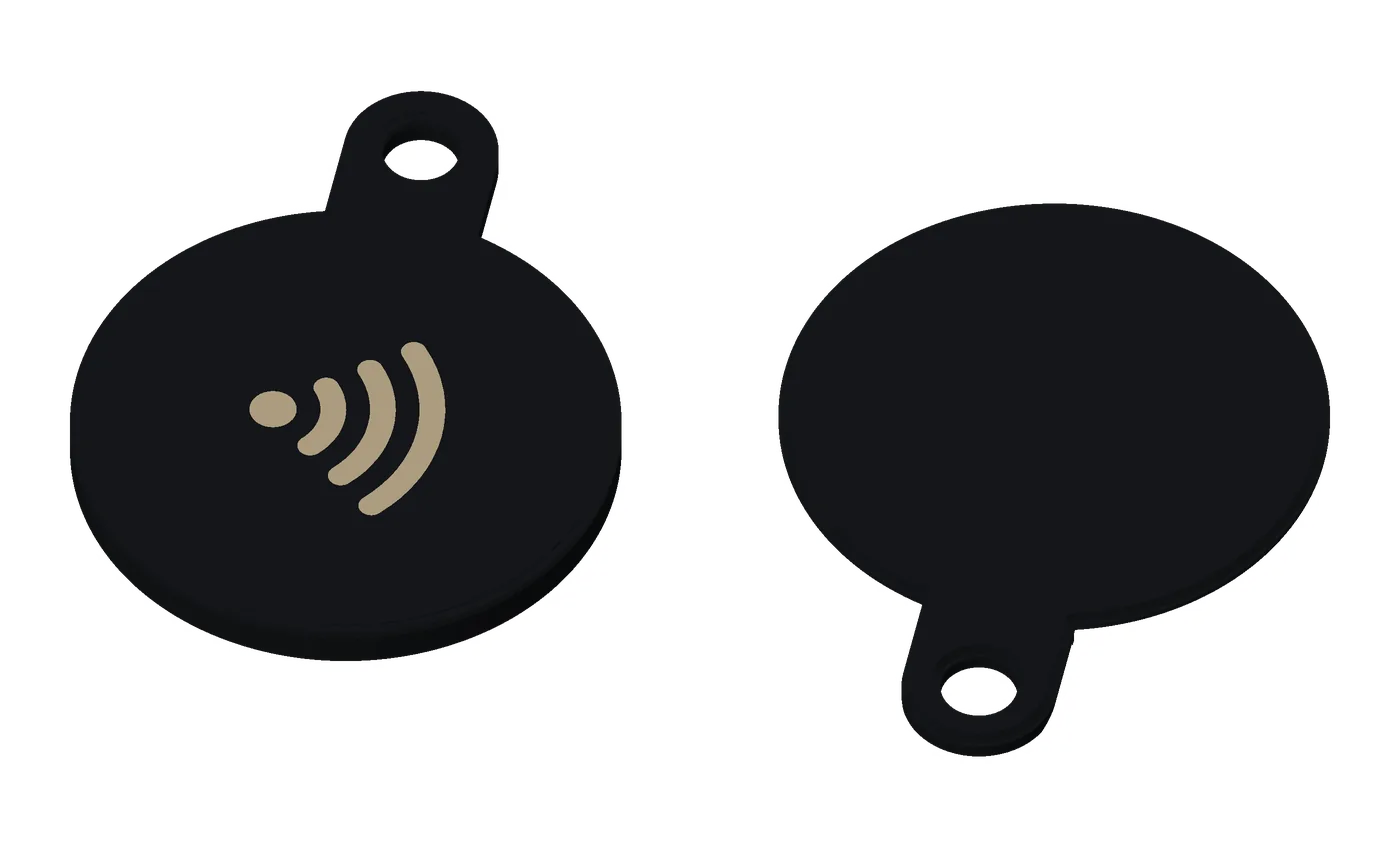 A base coin, khaki on black: both pieces, the front and the back.