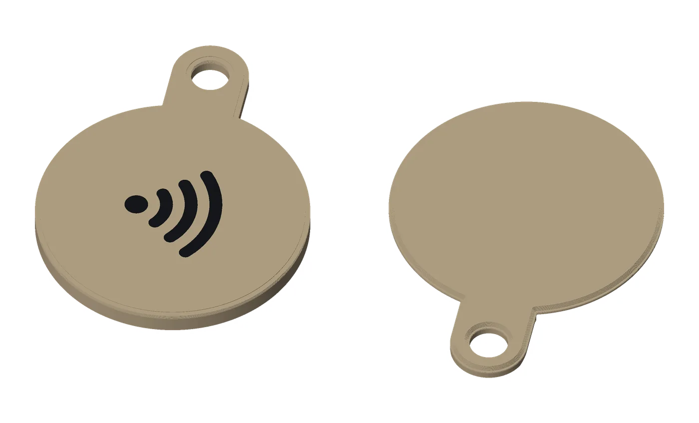 A base coin, black on khaki: both pieces, the front and the back.