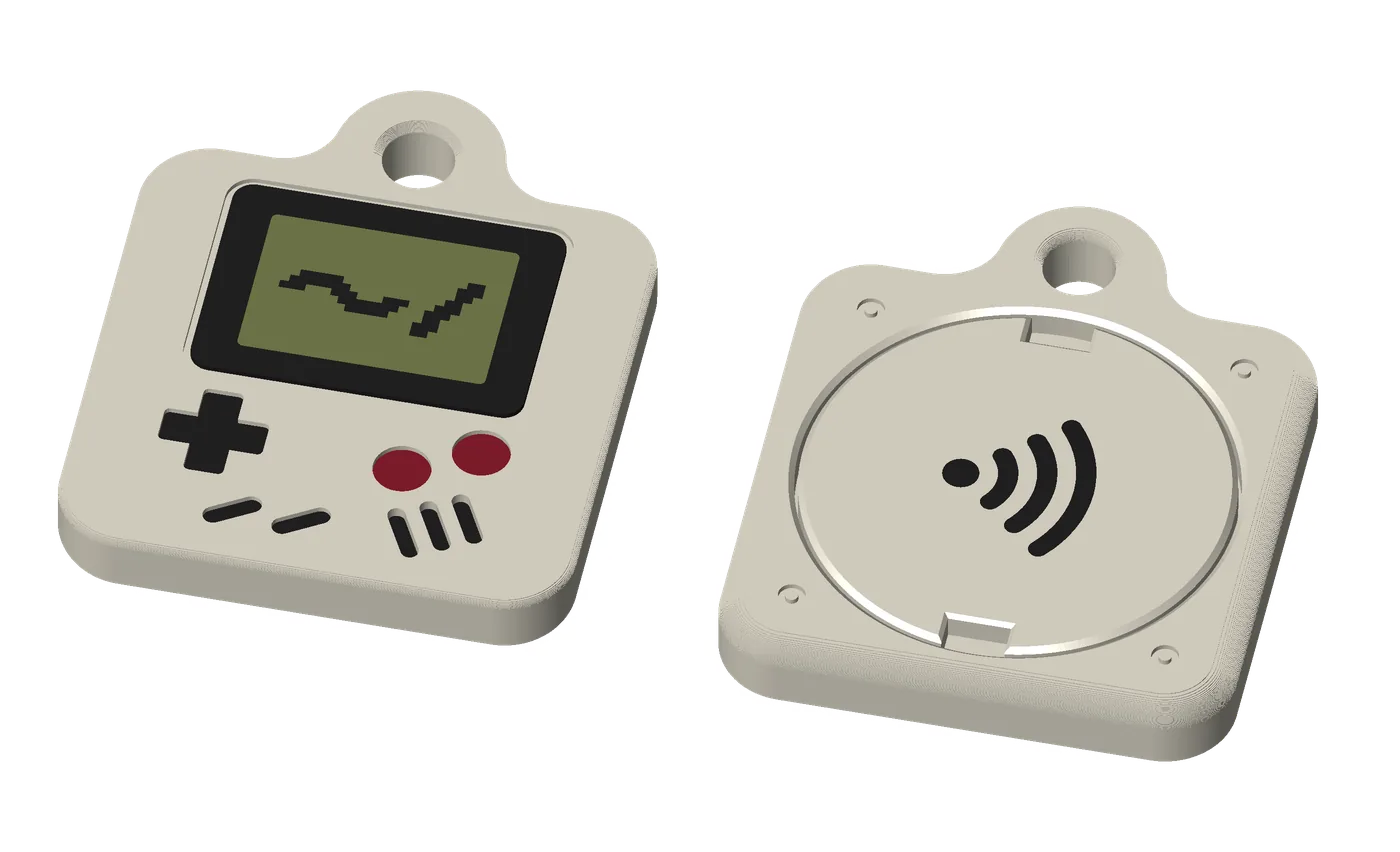 The Retro handheld, Premium, standard size: its front, a screen, a D-pad and buttons, and its back.