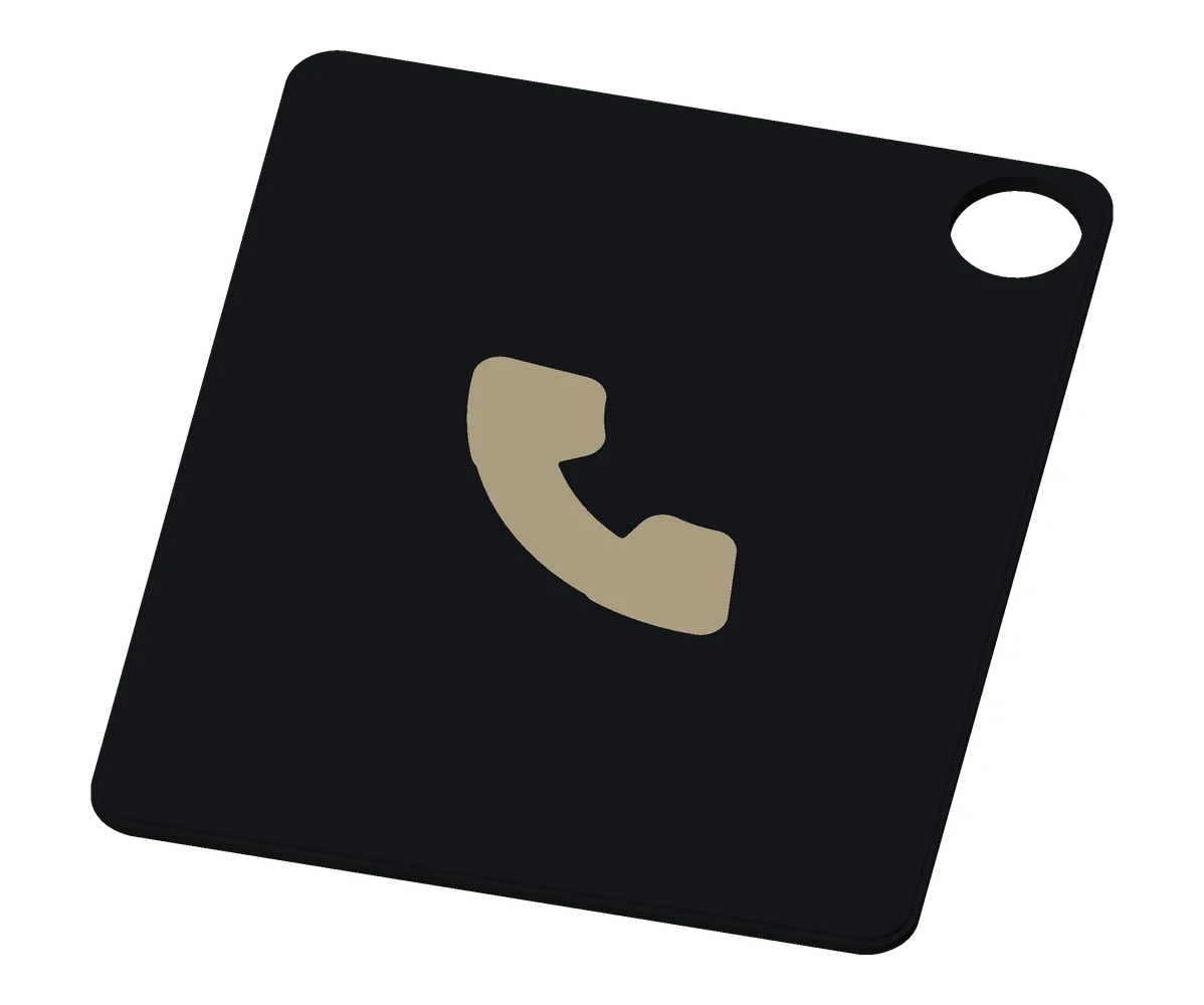 The Share your number tag from the giveaway box, khaki on black.